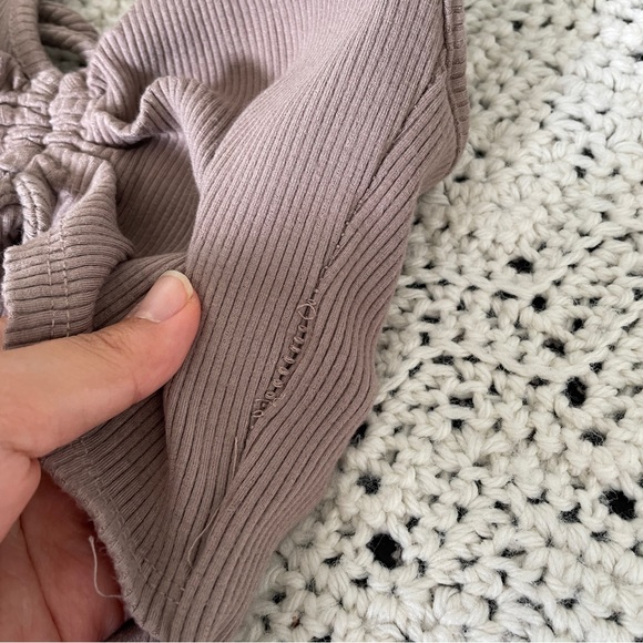 Junie Clothing Ribbed Halter Racerback Cutout Mini Dress Brown (Medium) - Picture 7 of 8